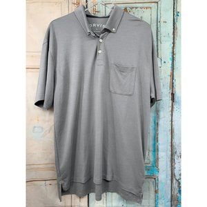 Orvis Luxe Pique Pocket Button Down Polo Collared  Large Gray   Model/ Polyester
